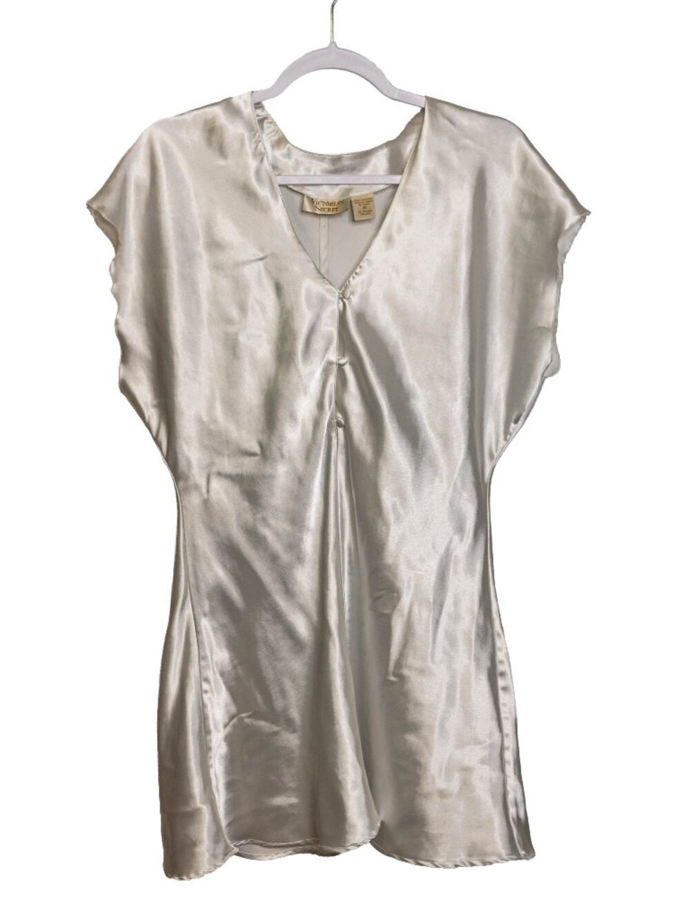 Gold Label Vintage Victoria's Secret White Satin Night Gown - Medium